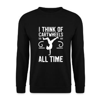Cartwheeling Gymnastics Gymnast Costume Cartwheel - Unisex Sweatshirt - black - Front - Alina (178cm) & Michal (187cm)