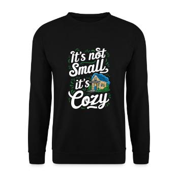 Rolling Tiny House Minimalistischer Lebensstil - Unisex Pullover - Schwarz - Vorne - Alina (178cm) & Michal (187cm)