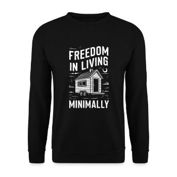 Rolling Tiny House Minimalistischer Lebensstil - Unisex Pullover - Schwarz - Vorne - Alina (178cm) & Michal (187cm)