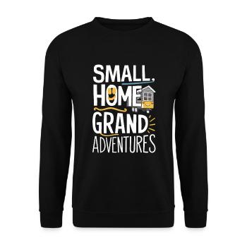 Rolling Tiny House Minimalistischer Lebensstil - Unisex Pullover - Schwarz - Vorne - Alina (178cm) & Michal (187cm)