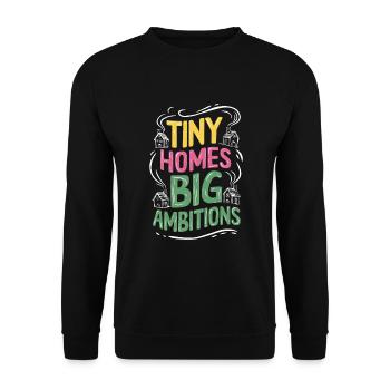 Rolling Tiny House Mode de vie minimaliste - Sweat-shirt Unisexe - noir - Devant - Alina (178cm) & Michal (187cm)
