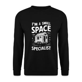 Tiny House roulante style de vie minimaliste - Sweat-shirt Unisexe - noir - Devant - Alina (178cm) & Michal (187cm)