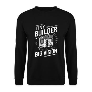 Rolling Tiny House Minimalistischer Lebensstil - Unisex Pullover - Schwarz - Vorne - Alina (178cm) & Michal (187cm)