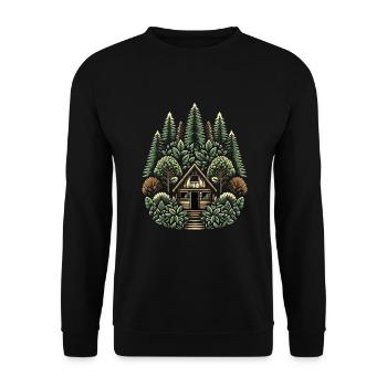Rolling Tiny House Minimalist Lifestyle - Unisex Sweatshirt - black - Front - Alina (178cm) & Michal (187cm)