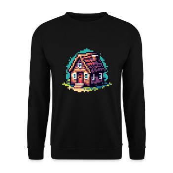 Rolling Tiny House Minimalistischer Lebensstil - Unisex Pullover - Schwarz - Vorne - Alina (178cm) & Michal (187cm)