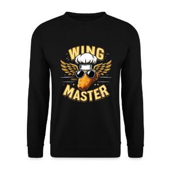 Chicken Wings Wing Hot Cooked Chicken Fast Food - Unisex Pullover - Schwarz - Vorne - Alina (178cm) & Michal (187cm)