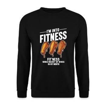 Chicken Wings Wing Hot Cooked Chicken Fast Food - Unisex Pullover - Schwarz - Vorne - Alina (178cm) & Michal (187cm)