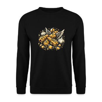 Chicken Wings Wing Hot Cooked Chicken Fast Food - Unisex Pullover - Schwarz - Vorne - Alina (178cm) & Michal (187cm)