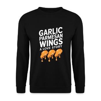 Chicken Wings Wing Hot Cooked Chicken Fast Food - Unisex Pullover - Schwarz - Vorne - Alina (178cm) & Michal (187cm)