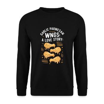 Chicken Wings Wing Hot Cooked Chicken Fast Food - Unisex Pullover - Schwarz - Vorne - Alina (178cm) & Michal (187cm)