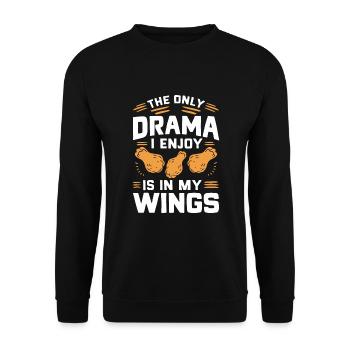 Chicken Wings Wing Hot Cooked Chicken Fast Food - Unisex Pullover - Schwarz - Vorne - Alina (178cm) & Michal (187cm)
