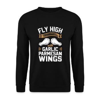 Chicken Wings Wing Hot Cooked Chicken Fast Food - Unisex Pullover - Schwarz - Vorne - Alina (178cm) & Michal (187cm)