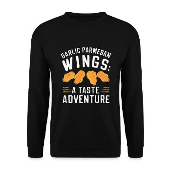 Chicken Wings Wing Hot Cooked Chicken Fast Food - Unisex Pullover - Schwarz - Vorne - Alina (178cm) & Michal (187cm)