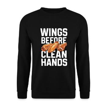Ailes de poulet chaudes Ailes de poulet épicées Ailes de buffle - Sweat-shirt Unisexe - noir - Devant - Alina (178cm) & Michal (187cm)