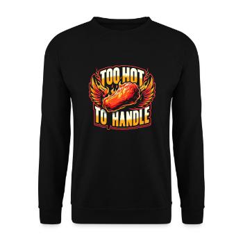 Hot Chicken Wings Spicy Wings Buffalo Wings - Unisex Pullover - Schwarz - Vorne - Alina (178cm) & Michal (187cm)