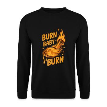 Hot Chicken Wings Spicy Wings Buffalo Wings - Unisex Pullover - Schwarz - Vorne - Alina (178cm) & Michal (187cm)