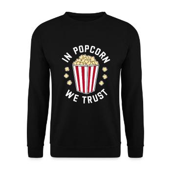 Lustiger Popcorn-spruch, Binge-watching-popcorn - Unisex Pullover - Schwarz - Vorne - Alina (178cm) & Michal (187cm)