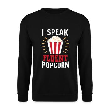 Dicton de pop-corn amusant, pop-corn en rafale - Sweat-shirt Unisexe - noir - Devant - Alina (178cm) & Michal (187cm)