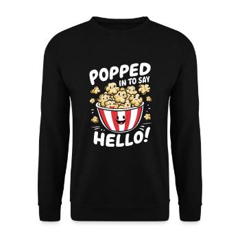Funny popcorn saying, binge-watching popcorn - Unisex Sweatshirt - black - Front - Alina (178cm) & Michal (187cm)