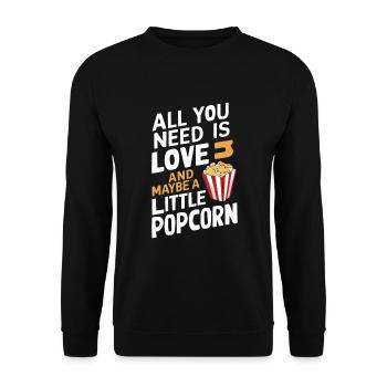 Dicton de pop-corn amusant, pop-corn en rafale - Sweat-shirt Unisexe - noir - Devant - Alina (178cm) & Michal (187cm)