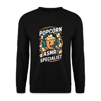 Dicton de pop-corn amusant, pop-corn en rafale - Sweat-shirt Unisexe - noir - Devant - Alina (178cm) & Michal (187cm)