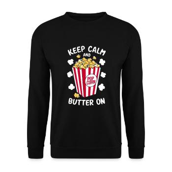 Dicton de pop-corn amusant, pop-corn en rafale - Sweat-shirt Unisexe - noir - Devant - Alina (178cm) & Michal (187cm)