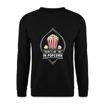 Lustiger Popcorn-spruch, Binge-watching-popcorn - Unisex Pullover - Schwarz - Vorne - Alina (178cm) & Michal (187cm)
