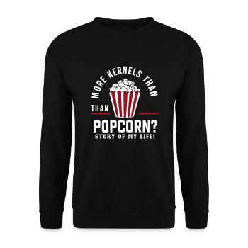 Funny popcorn saying, binge-watching popcorn - Unisex Sweatshirt - black - Front - Alina (178cm) & Michal (187cm)