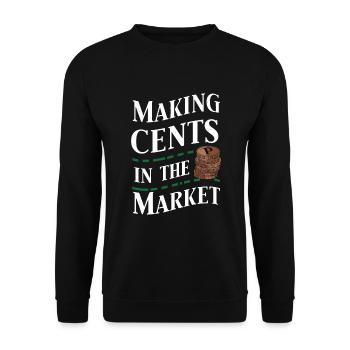 Börsenhändler, Forex-händler, Anlegerhandel - Unisex Pullover - Schwarz - Vorne - Alina (178cm) & Michal (187cm)