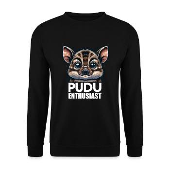 Niedlicher Pudu-hirsch Südamerika Cartoon-hirsch - Unisex Pullover - Schwarz - Vorne - Alina (178cm) & Michal (187cm)