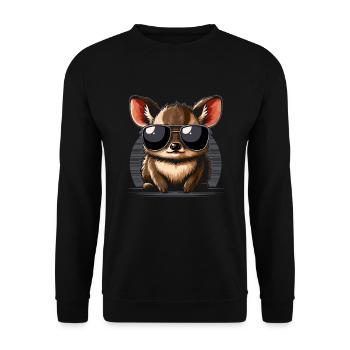 Niedlicher Pudu-hirsch Südamerika Cartoon-hirsch - Unisex Pullover - Schwarz - Vorne - Alina (178cm) & Michal (187cm)