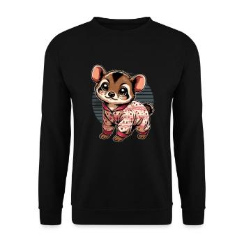 Cute Pudu Deer South America Cartoon Deer - Unisex Sweatshirt - black - Front - Alina (178cm) & Michal (187cm)