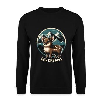 Niedlicher Pudu-hirsch Südamerika Cartoon-hirsch - Unisex Pullover - Schwarz - Vorne - Alina (178cm) & Michal (187cm)