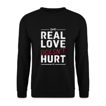 Raising awareness of domestic violence - Unisex Sweatshirt - black - Front - Alina (178cm) & Michal (187cm)