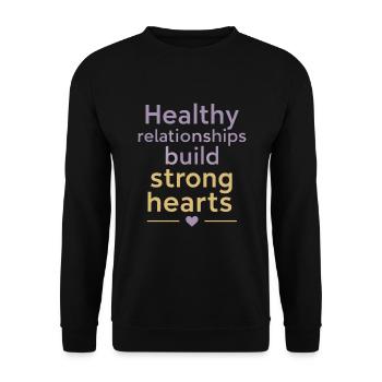Raising awareness of domestic violence - Unisex Sweatshirt - black - Front - Alina (178cm) & Michal (187cm)