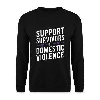 Raising awareness of domestic violence - Unisex Sweatshirt - black - Front - Alina (178cm) & Michal (187cm)