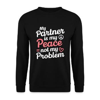 Raising awareness of domestic violence - Unisex Sweatshirt - black - Front - Alina (178cm) & Michal (187cm)
