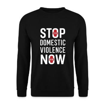 Raising awareness of domestic violence - Unisex Sweatshirt - black - Front - Alina (178cm) & Michal (187cm)