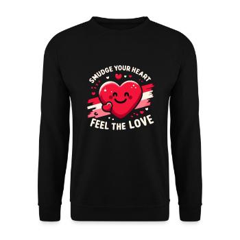 Smudge Sage Feder Spirituelle Hexerei Meditieren - Unisex Pullover - Schwarz - Vorne - Alina (178cm) & Michal (187cm)