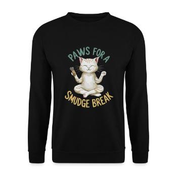 Smudge Sage Feder Spirituelle Hexerei Meditieren - Unisex Pullover - Schwarz - Vorne - Alina (178cm) & Michal (187cm)