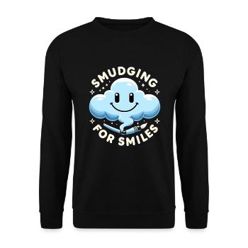 Smudge Sage Feder Spirituelle Hexerei Meditieren - Unisex Pullover - Schwarz - Vorne - Alina (178cm) & Michal (187cm)