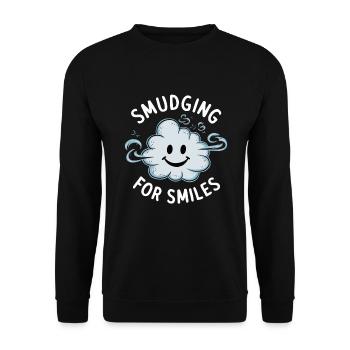 Smudge Sage Feder Spirituelle Hexerei Meditieren - Unisex Pullover - Schwarz - Vorne - Alina (178cm) & Michal (187cm)