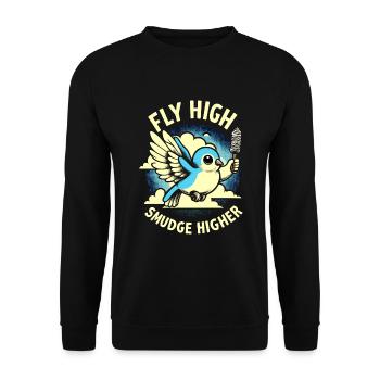 Smudge Sage Feder Spirituelle Hexerei Meditieren - Unisex Pullover - Schwarz - Vorne - Alina (178cm) & Michal (187cm)