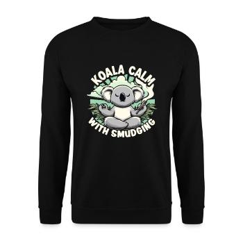 Smudge Sage Feder Spirituelle Hexerei Meditieren - Unisex Pullover - Schwarz - Vorne - Alina (178cm) & Michal (187cm)
