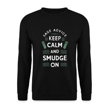 Smudge Sage Plume Sorcellerie spirituelle Méditer - Sweat-shirt Unisexe - noir - Devant - Alina (178cm) & Michal (187cm)