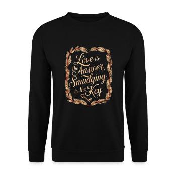 Smudge Sage Plume Sorcellerie spirituelle Méditer - Sweat-shirt Unisexe - noir - Devant - Alina (178cm) & Michal (187cm)