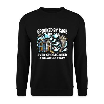 Smudge Sage Plume Sorcellerie spirituelle Méditer - Sweat-shirt Unisexe - noir - Devant - Alina (178cm) & Michal (187cm)