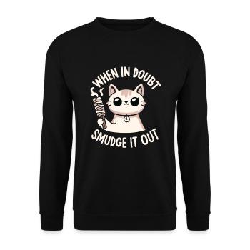 Smudge Sage Feder Spirituelle Hexerei Meditieren - Unisex Pullover - Schwarz - Vorne - Alina (178cm) & Michal (187cm)