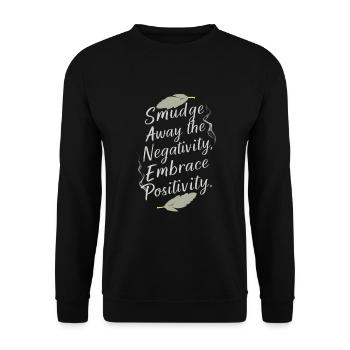 Smudge Sage Plume Sorcellerie Spirituelle Méditer - Sweat-shirt Unisexe - noir - Devant - Alina (178cm) & Michal (187cm)