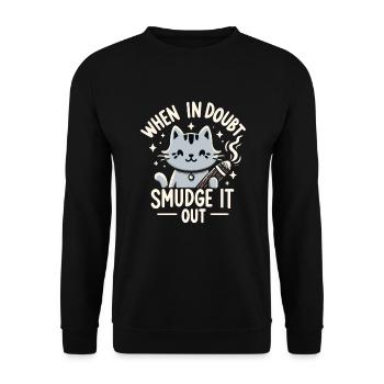 Smudge Sage Plume Sorcellerie Spirituelle Méditer - Sweat-shirt Unisexe - noir - Devant - Alina (178cm) & Michal (187cm)
